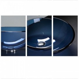Round Countertop Sink In Tempered Bathroom Glass 2 Colors