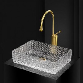Rectangular Glass Hotel Bathroom Sink L43Cm