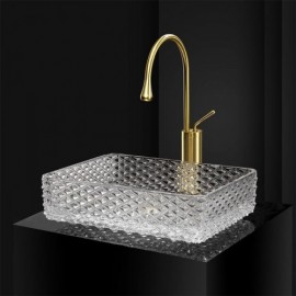 Rectangular Glass Hotel Bathroom Sink L43Cm