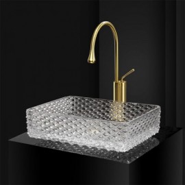 Rectangular Glass Hotel Bathroom Sink L43Cm