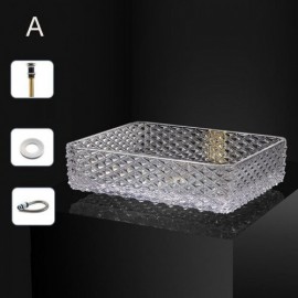 Rectangular Glass Hotel Bathroom Sink L43Cm