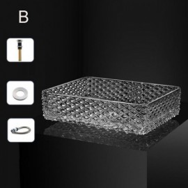 Rectangular Glass Hotel Bathroom Sink L43Cm