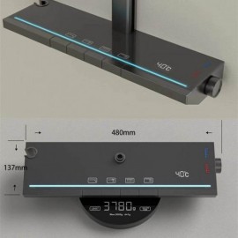 Abs Copper Thermostatic Shower Faucet 4 Functions With Led Display