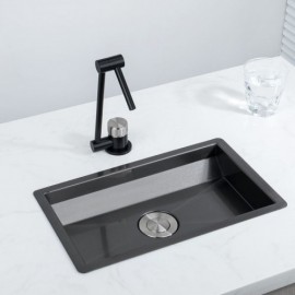 Black Brushed Stainless Steel Kitchen Sink With Optional Faucet Drain Cover