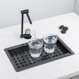 Black Brushed Stainless Steel Kitchen Sink With Optional Faucet Drain Cover