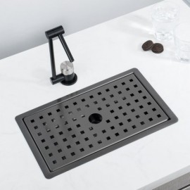 Black Brushed Stainless Steel Kitchen Sink With Optional Faucet Drain Cover