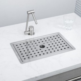 Silver Stainless Steel Kitchen Sink With Drainer Lid