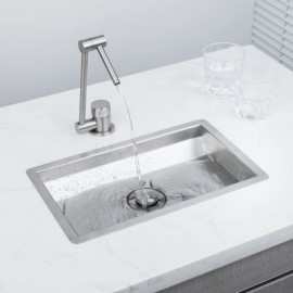 Silver Stainless Steel Kitchen Sink With Drainer Lid