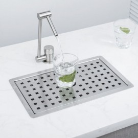 Silver Stainless Steel Kitchen Sink With Drainer Lid