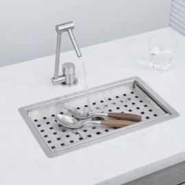 Silver Stainless Steel Kitchen Sink With Drainer Lid