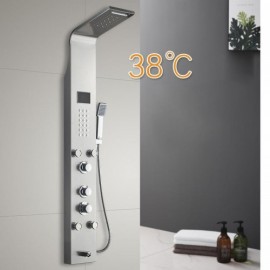5-Function Thermostatic Wall-Mounted Shower Faucet In Stainless Steel
