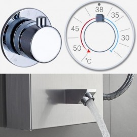 5-Function Thermostatic Wall-Mounted Shower Faucet In Stainless Steel