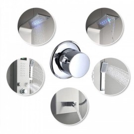 5-Function Thermostatic Wall-Mounted Shower Faucet In Stainless Steel
