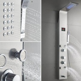 5-Function Thermostatic Wall-Mounted Shower Faucet In Stainless Steel