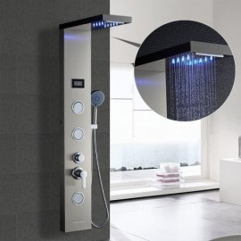 Stainless Steel Shower Faucet With 5-Function Shower Led Display