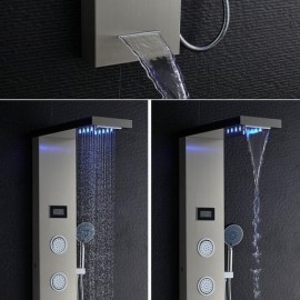 Stainless Steel Shower Faucet With 5-Function Shower Led Display