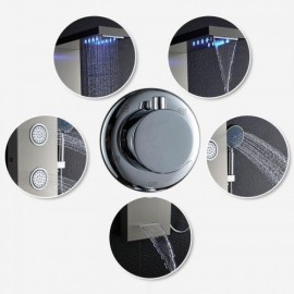 Stainless Steel Shower Faucet With 5-Function Shower Led Display