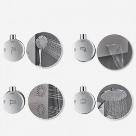 4-Function Abs Stainless Steel Wall-Mounted Shower Faucet