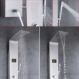 Thermostatic Shower Faucet In Stainless Steel For Bathroom 5 Functions
