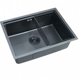 Black Stainless Steel Kitchen Sink With Drainage Drainer Basket