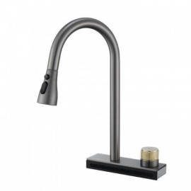Pull-Out Kitchen Mixer In Grey/Brushed Nickel/Black Stainless Steel