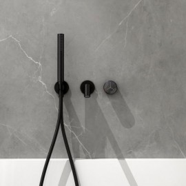 Wall-Mounted Bathtub Mixer In Black/Brushed Gold Copper With Constant Flow