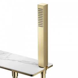 Black/Brushed Gold Copper Wall Mounted Bathtub Faucet Waterfall Faucet