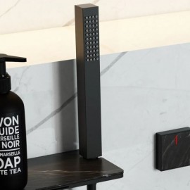 Black/Brushed Gold Copper Wall Mounted Bathtub Faucet Waterfall Faucet