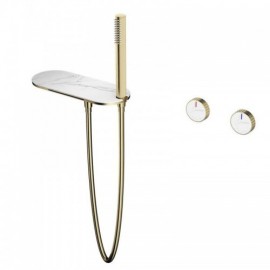 Wall Mounted Copper Bathtub Mixer Zinc Alloy Roller Handle