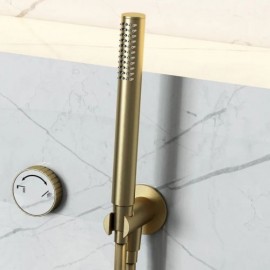 Brushed Gold Copper Wall Mounted Bathtub Mixer For Bathroom