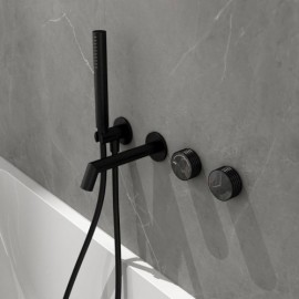 Wall-Mounted Copper Bathtub Mixer With Constant Flow Black/White/Brushed Gold Model