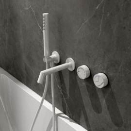 Wall-Mounted Copper Bathtub Mixer With Constant Flow Black/White/Brushed Gold Model