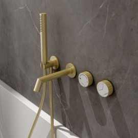 Wall-Mounted Copper Bathtub Mixer With Constant Flow Black/White/Brushed Gold Model