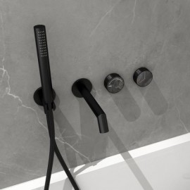 Wall-Mounted Copper Bathtub Mixer With Constant Flow Black/White/Brushed Gold Model