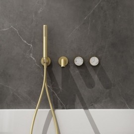 Wall-Mounted Copper Bathtub Mixer With Constant Flow Black/White/Brushed Gold Model