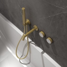 Wall-Mounted Copper Bathtub Mixer With Constant Flow Black/White/Brushed Gold Model