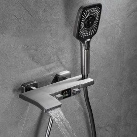 Wall-Mounted Copper Bathtub Mixer With Constant Flow Led Display 4 Models