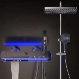 Function Thermostatic Shower System With Led Display For Bathroom