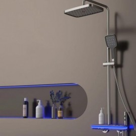 Function Thermostatic Shower System With Led Display For Bathroom