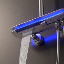 Function Thermostatic Shower System With Led Display For Bathroom
