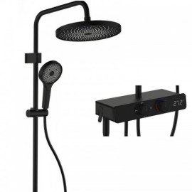 Shower Faucet In Chrome/Black Copper With 4 Constant Flow Shower Functions