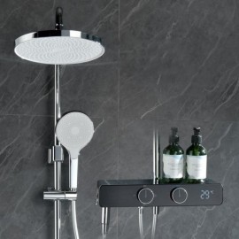 Shower Faucet In Chrome/Black Copper With 4 Constant Flow Shower Functions