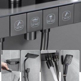 4-Function White/Gray Copper Shower Faucet With Led Display