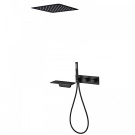 Recessed Thermostatic Shower Faucet With 3 Functions Copper Hand Shower Body Stainless Steel Nozzle