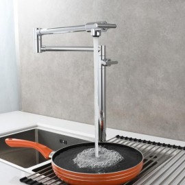 Single Cold Water Kitchen Faucet In Copper Total Height 47Cm Foldable