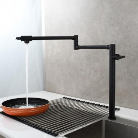 Single Cold Water Kitchen Faucet In Copper Total Height 47Cm Foldable