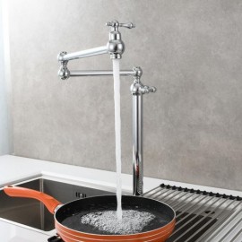 Single Cold Water Kitchen Faucet In Copper Foldable Height 3 Models