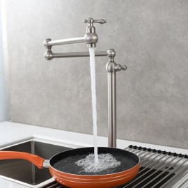 Single Cold Water Kitchen Faucet In Copper Foldable Height 3 Models