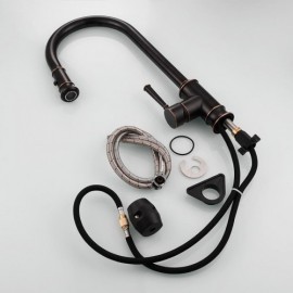 Pull-Out Kitchen Mixer In Copper Black Orb Dual Mode Nozzle