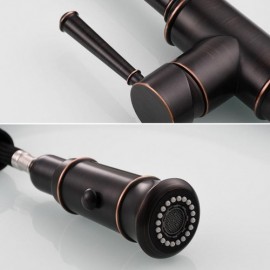 Pull-Out Kitchen Mixer In Copper Black Orb Dual Mode Nozzle